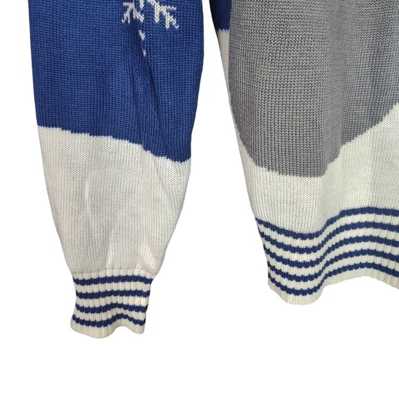 Tipsy Elves Snowman  Blue White  Naughty Ugly Christmas Sweater SZ Med - Picture 6 of 8